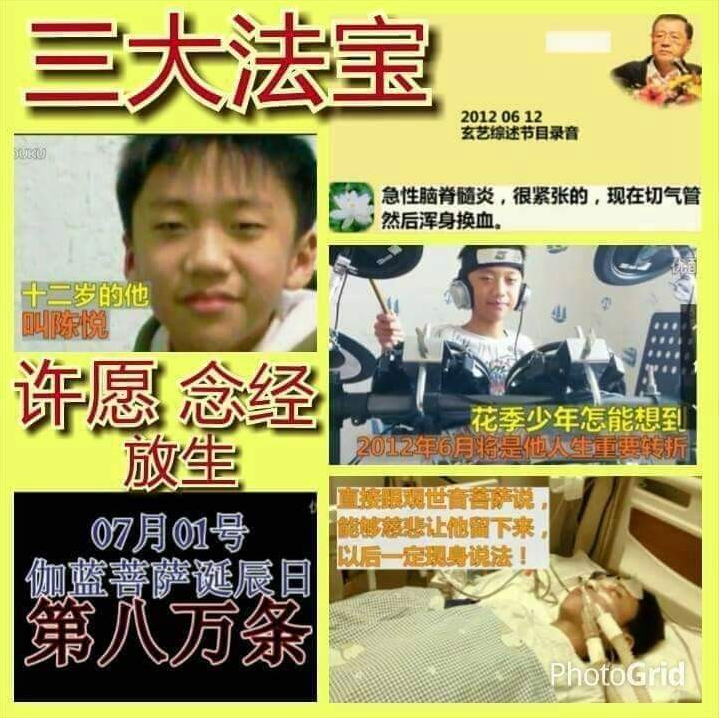 1.   放生十万 救助陈悦 2012年6月